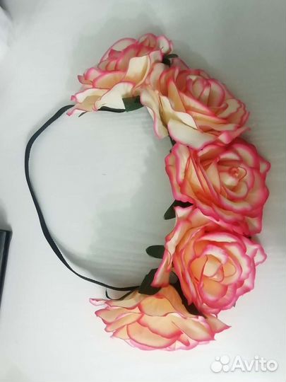 Резинки и ободки с цветами, заколки 4 шт новые