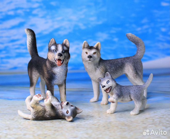 Собаки Schleich Хаски с щенками