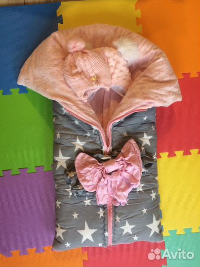 Конверт одеяло на выписку для девочки