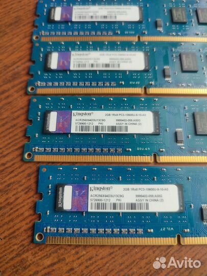 Kingstone ddr3 PC3-10600U 2+2+2+2 Gb