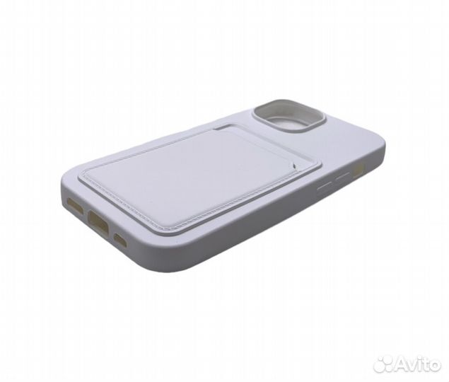 Чехол для iPhone 15 silicone+pocket белый