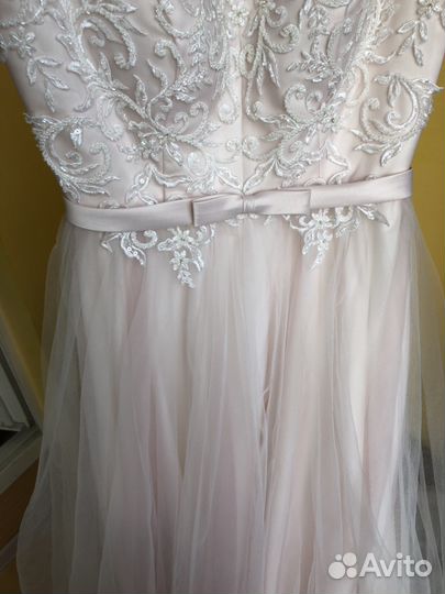 Свадебное платье,нарядное, выпускной, белое, кремо