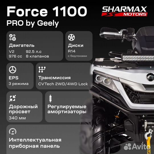 Квадроцикл Sharmax Force 1100 Black
