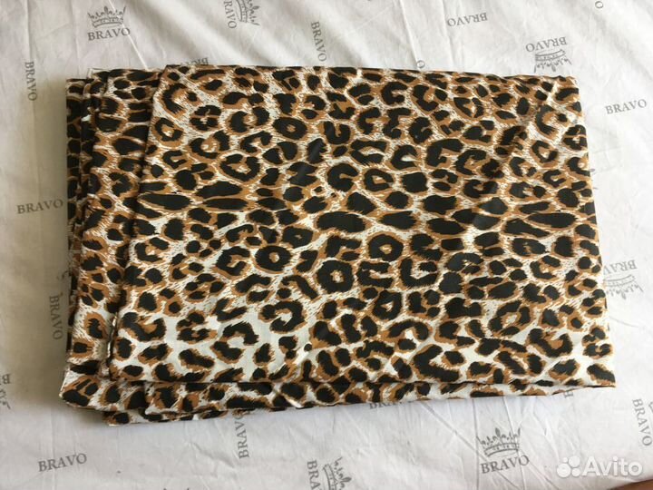 Простыня на резинке 190х160 с леопардовым принтом