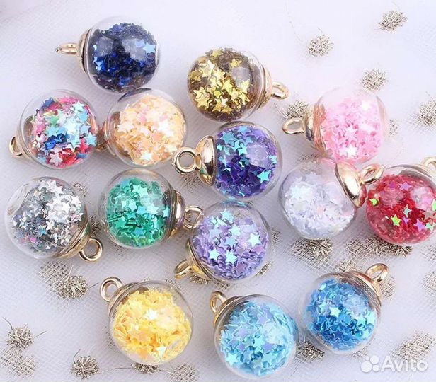 Подвески стеклянные фурнитура для рукоделия