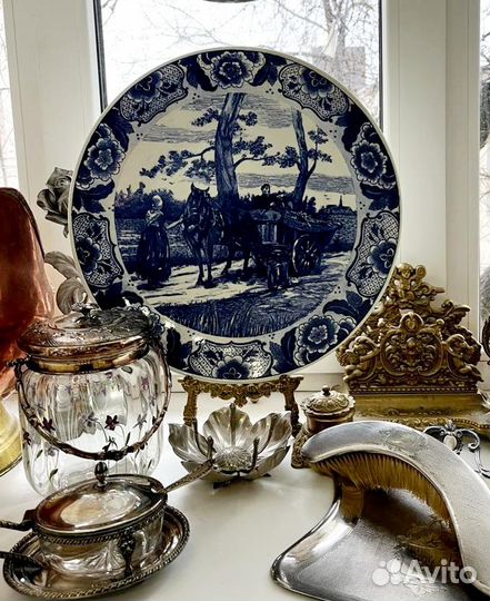 Винтаж: Настенная тарелка делфт - Delft Holland