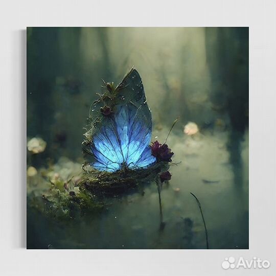 Картина Лесной Кораблик 40х40 см принт холст