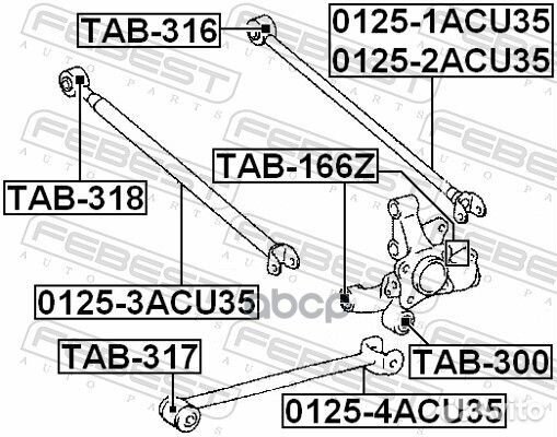 Сайлентблок задней поперечной тяги TAB-318 Febest