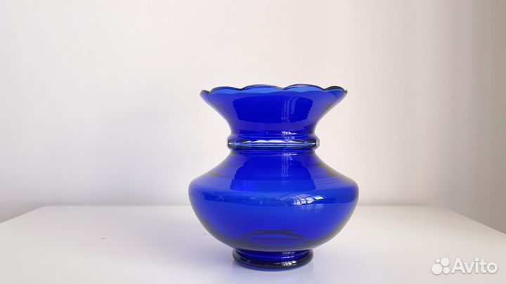 Ваза Лилия лзхс цветное стекло Антик СССР Яновская
