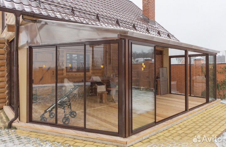 Раздвижные окна на веранду беседку террасу