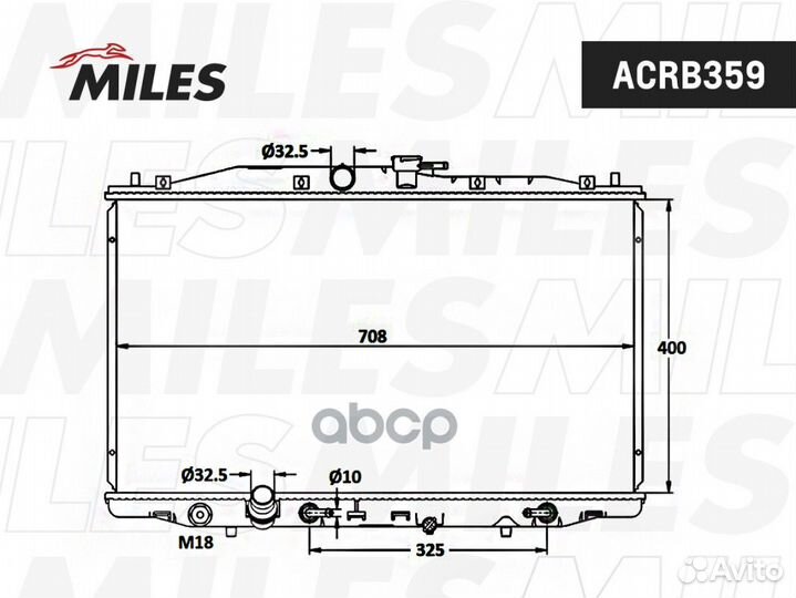 Радиатор honda accord 2.4 03- паяный acrb359 Miles