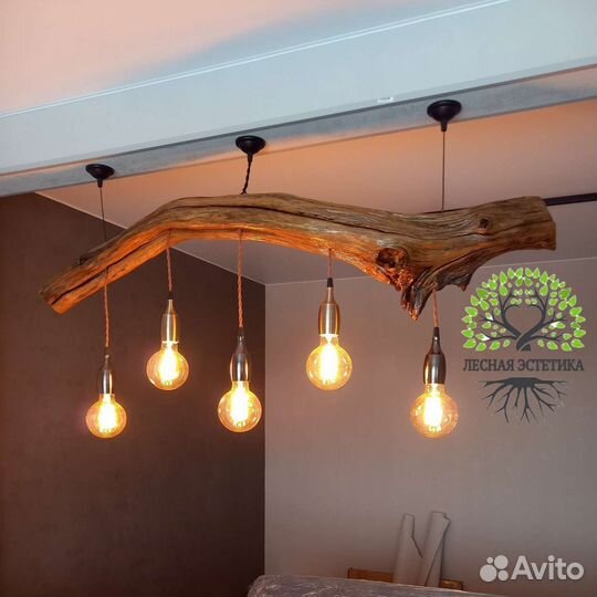 Интерьерные светильники из натурального дерева