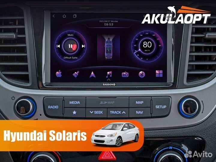 Магнитола Basson V2 2/32 +4G для Hyundai Solaris