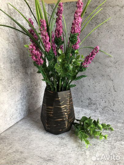 Лаванда розовая из бисера