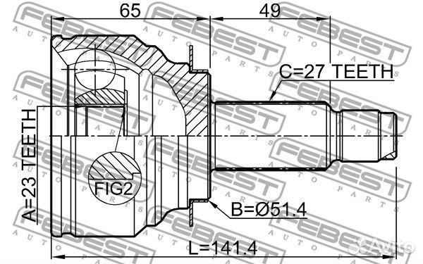 ШРУС наружный 23X513X27