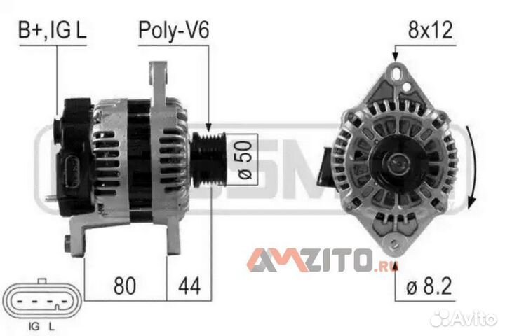 ERA 210643 Генератор chevrolet lacetti 1.4/1.8 04- 85A