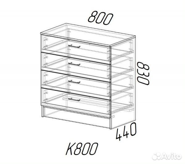 Комод К800 (Улучшенная фурнитура)