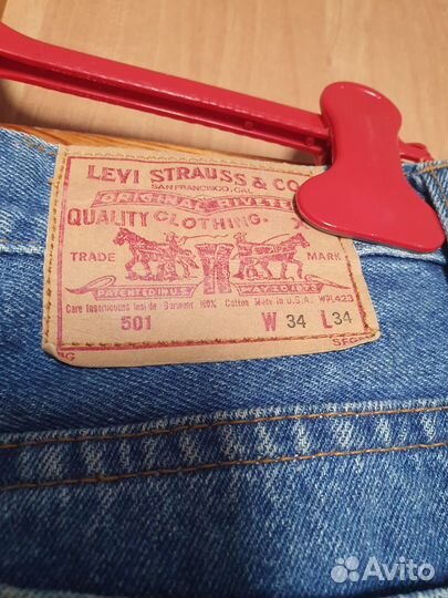 Мужские джинсы levis 501 w34, оригинальные