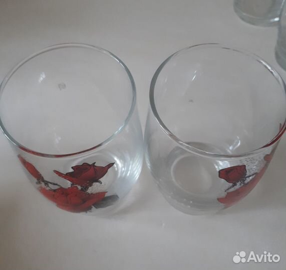 Набор стаканов Красная Роза 6 шт Стекло