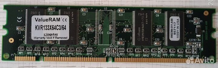 RAM sdram Kingston KVR133X64C3/64, 64Mb, PC133
