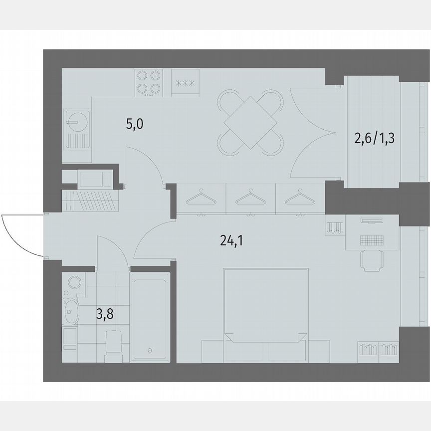 1-к. квартира, 38,2 м², 5/13 эт.