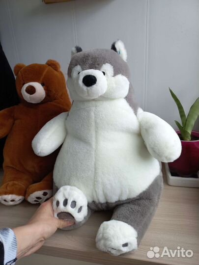 Игрушки подушки черный кот батон,хаска, мишка