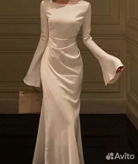 Платье атласное макси s-m