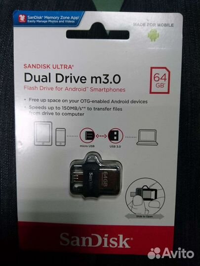 USB Flash 64Gb SanDisk Ultra Dual, USB 3.0