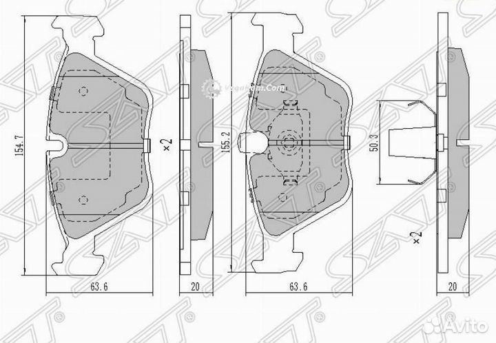Колодки передние BMW X3 E83 5 E39 E46 Z4 E86 ST34112282995