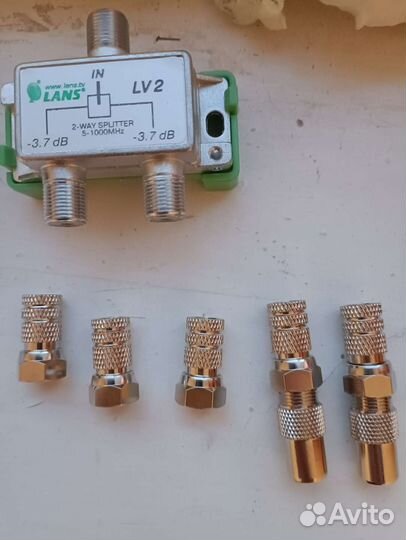 Переходник антенный, штекер, 9шт