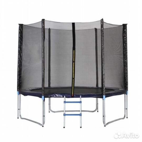 Батут с сеткой и лестницей, новый