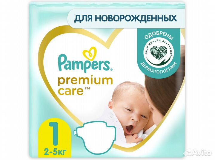 Подгузники Pampers Premium Care 1 (2-5 кг), 89 шт