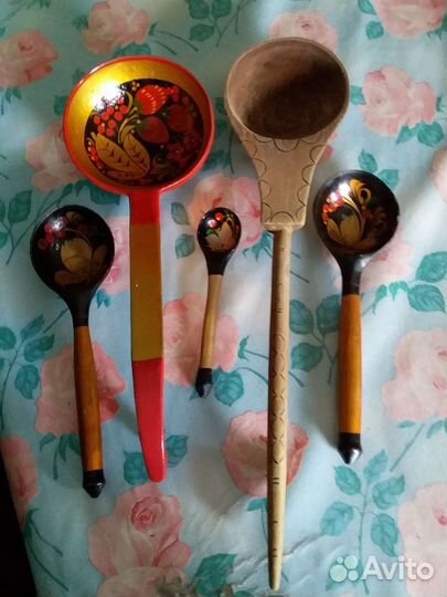 Деревянные ложки с росписью разных размеров