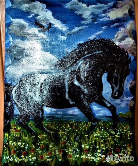 Картина на срезе березы 