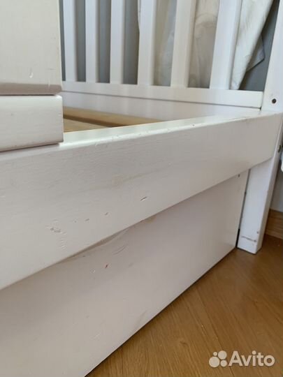 Детская кровать домик, 80*160, белая, эмаль