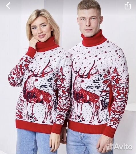 Свитер новый год family лук