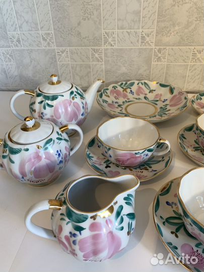 Чайный фарфоровый сервиз Тюльпан лфз