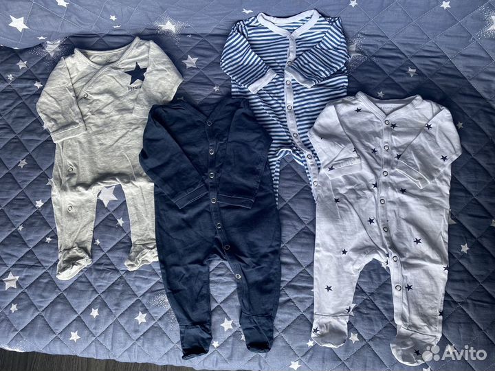 Пакет вещей 62р и 68р + простыня (новая) + грелка