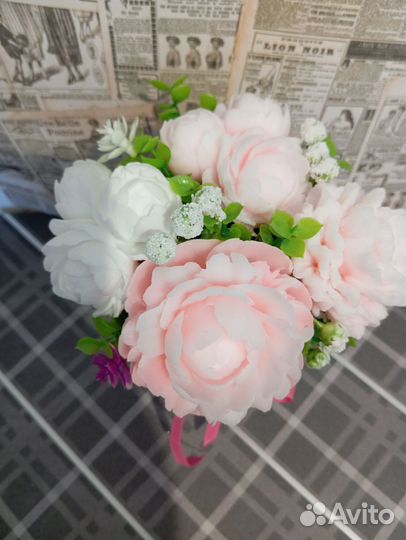 Букет из пионов мыло