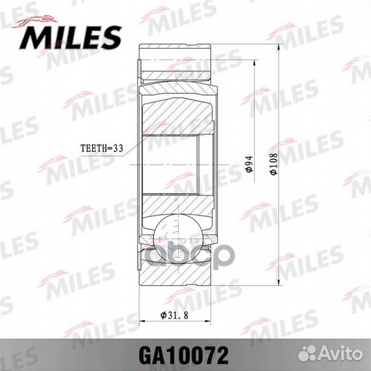 ШРУС VW transporter IV 1.8-2.5 90-03 внутр. GA1