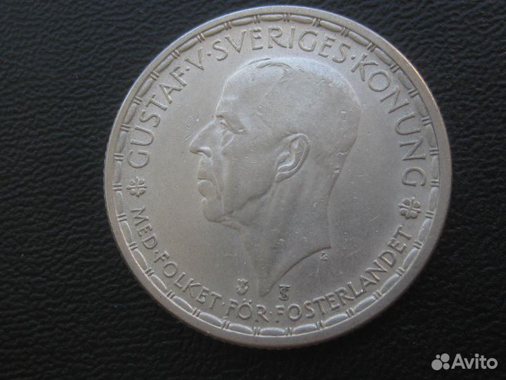 Швеция 2 кроны 1950 год серебро 14 грамм