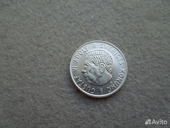 1 крона 1936-1967 Швеция серебро