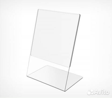 Ценникодержатель 60х80 вертикал., акрил, уп. 18 шт