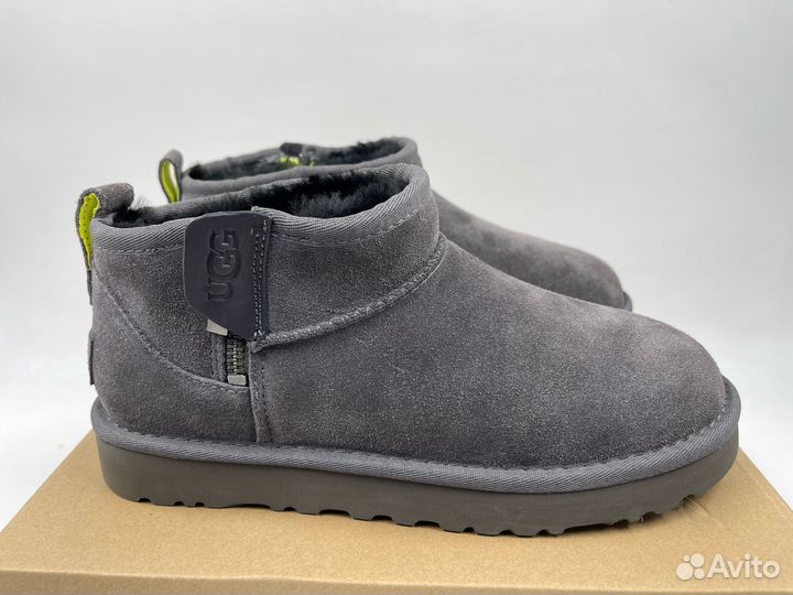 Угги Женские Мини Ugg Ultra Mini Zip Grey