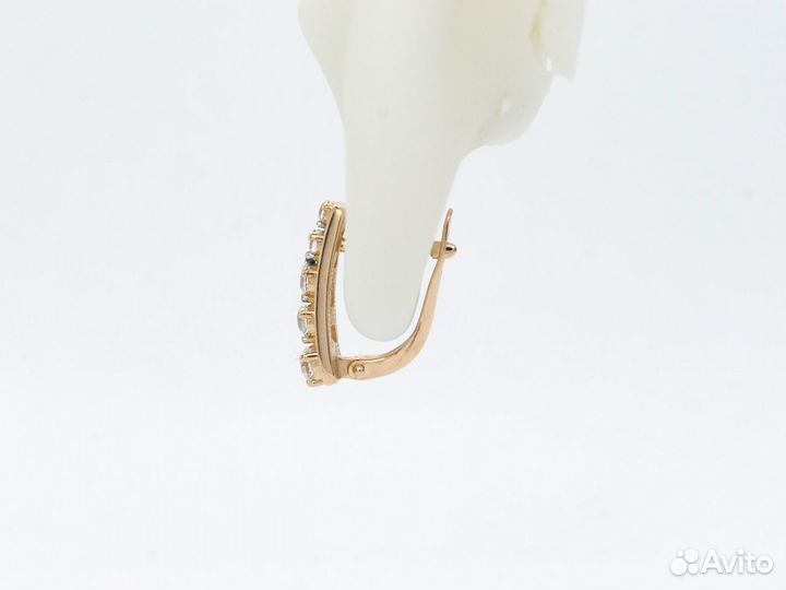 Золотые серьги с фианитами