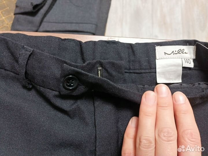 Брюки школьные серые