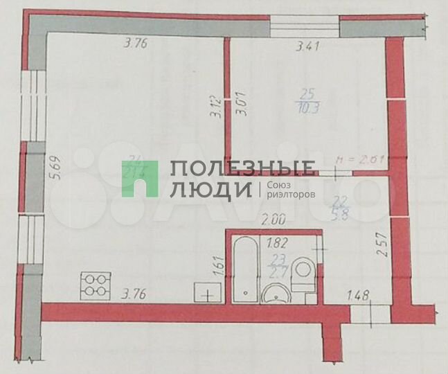 2-к. квартира, 40,2 м², 2/3 эт.