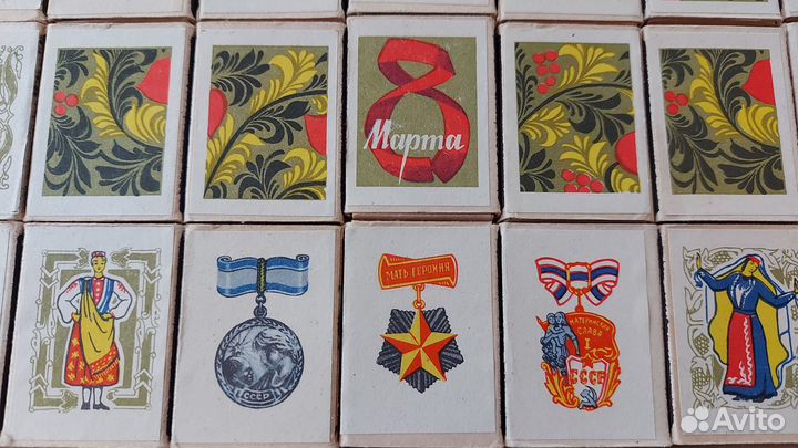 Подарочный набор спичек к 8 Марта (1980 г.)