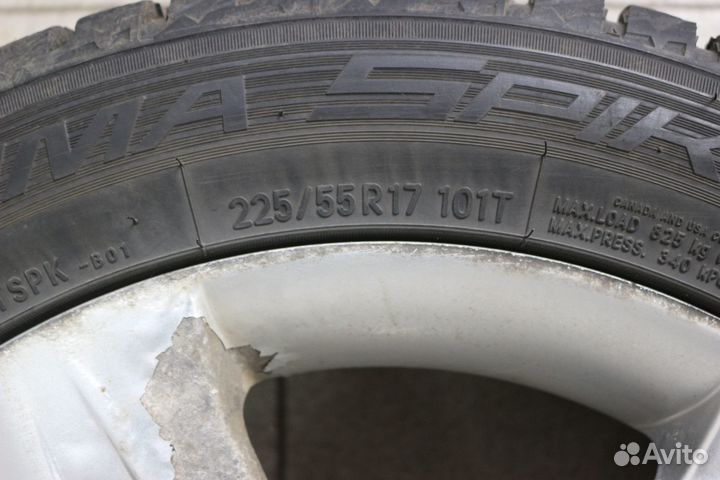 Колеса б/у 225/55 R17 101T Nitto Therma Spike