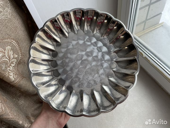 Ваза для фруктов СССР нержавейка